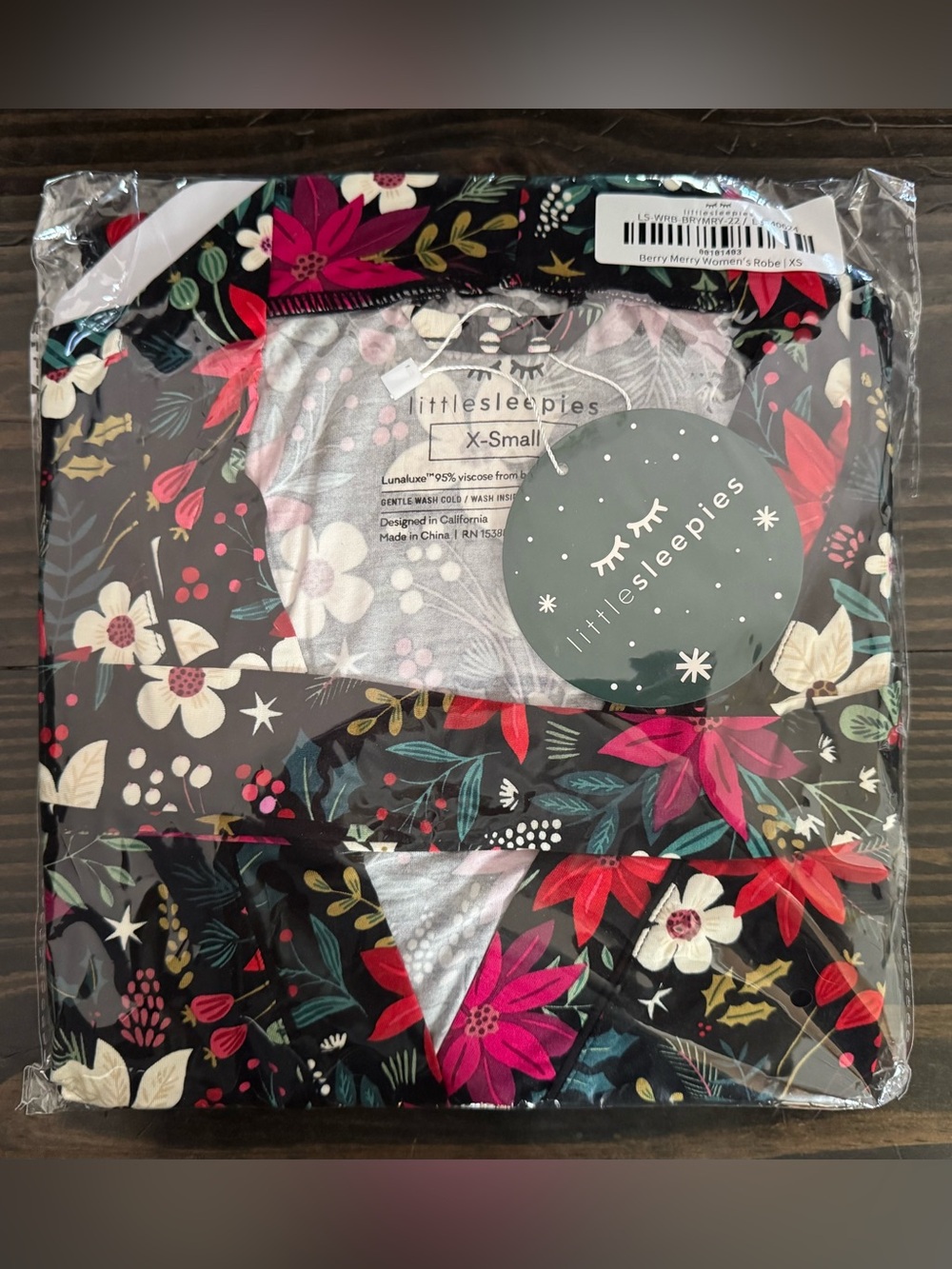 NEW Little Sleepies Berry Merry Women’s Robe Size XS